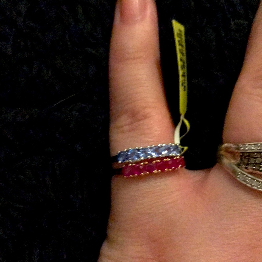 2 Rings RUBY AND AAA TANZANITE